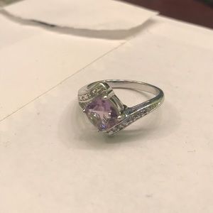 Genuine sterling silver amethyst size 8 ring